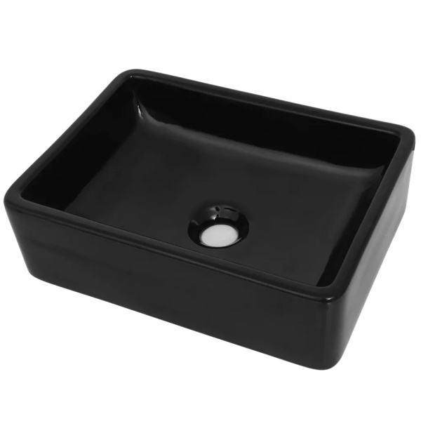 Bazin Chiuvetă Ceramic Dreptunghiular Negru 41 x 30 x 12 cm 142734